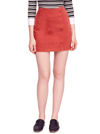 Mini saia evasê feminina Free People laranja tamanho 0