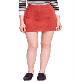 Mini saia evasê feminina Free People laranja tamanho 0