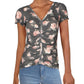 Blusa feminina Ultra Flirt Waffle Cinched, cinza, tamanho grande