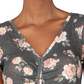 Blusa feminina Ultra Flirt Waffle Cinched, cinza, tamanho grande