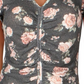 Blusa feminina Ultra Flirt Waffle Cinched, cinza, tamanho grande