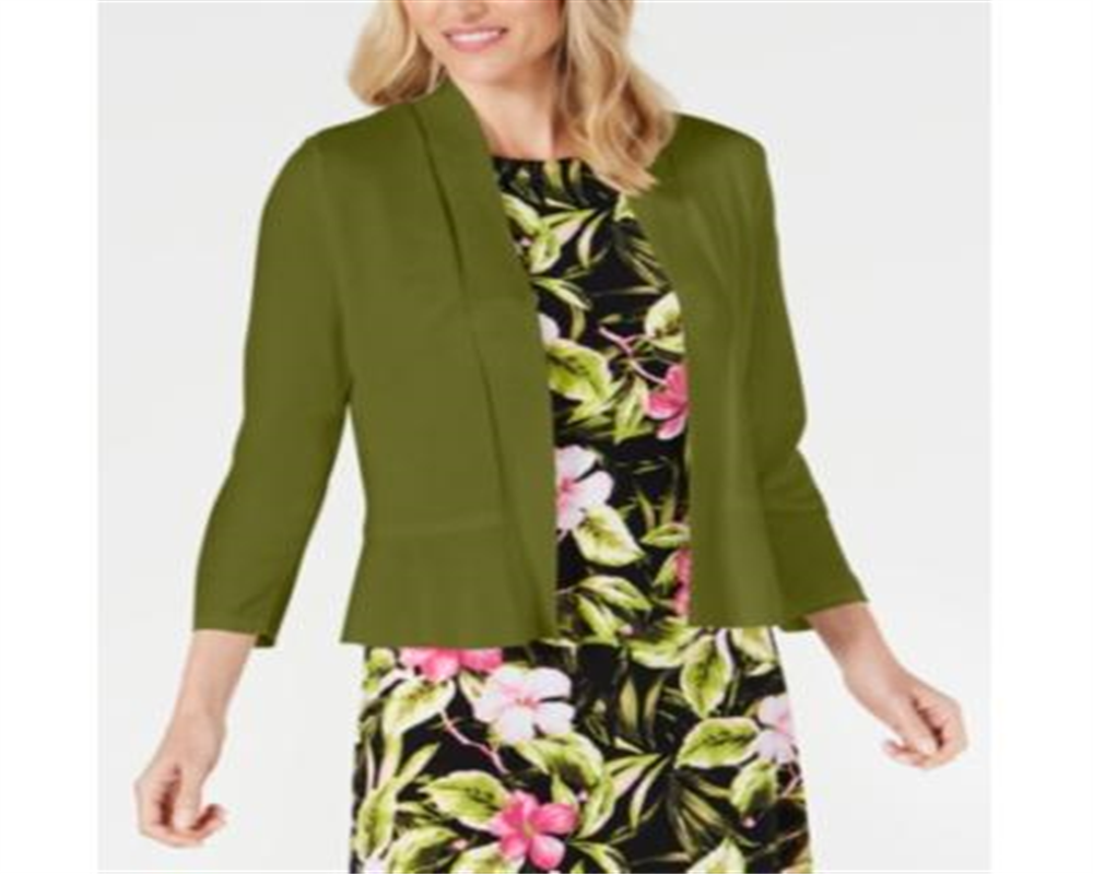 Kasper Feminino Babados Bainha Shrug Verde Tamanho Pequeno