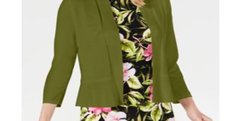 Kasper Feminino Babados Bainha Shrug Verde Tamanho Pequeno