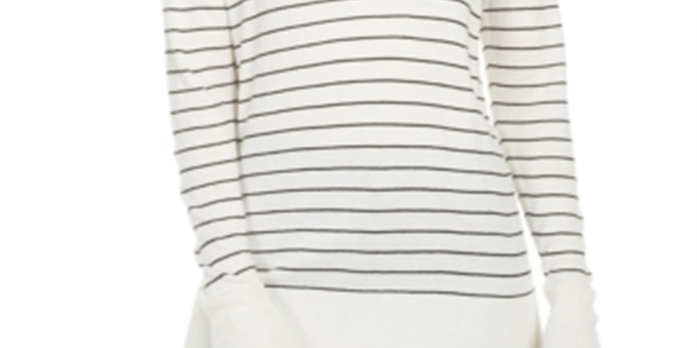 Suéter feminino listrado skinny Maison Jules, branco, tamanho pequeno