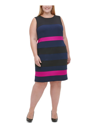 Vestido tubinho feminino TOMMY HILFIGER sem mangas na altura do joelho, plus size preto 18W