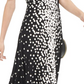 Vestido feminino Alfani com estampa de gola falsa e MIDI, preto, tamanho pequeno