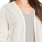 Cardigan feminino Chevron Pointelle da Charter Club, marrom, tamanho X-S