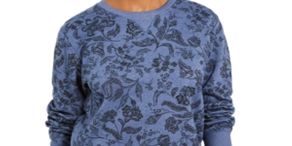 Moletom feminino esportivo Karen Scott com estampa Twilight, azul, tamanho XS