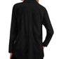 Blusa feminina Alfani com fenda lateral e manga comprida, preta, tamanho médio