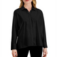 Blusa feminina Alfani com fenda lateral e manga comprida, preta, tamanho médio