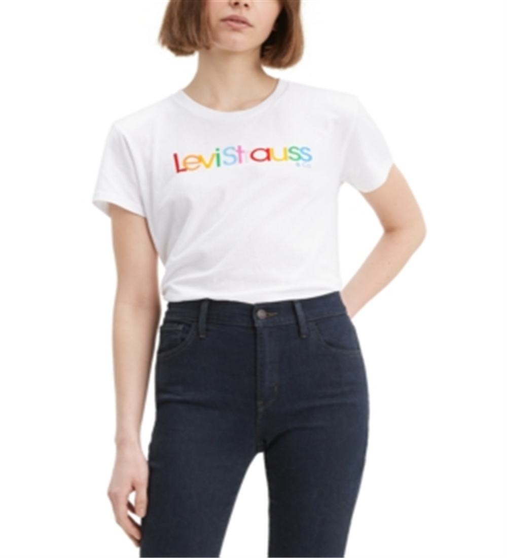 Camiseta Levi's Perfect Cotton Logo Feminina Branca Tamanho -GG