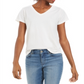 Camiseta feminina estilo &amp; co com decote em V e estampa Burnout, branca, tamanho extragrande