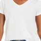 Camiseta feminina estilo &amp; co com decote em V e estampa Burnout, branca, tamanho extragrande