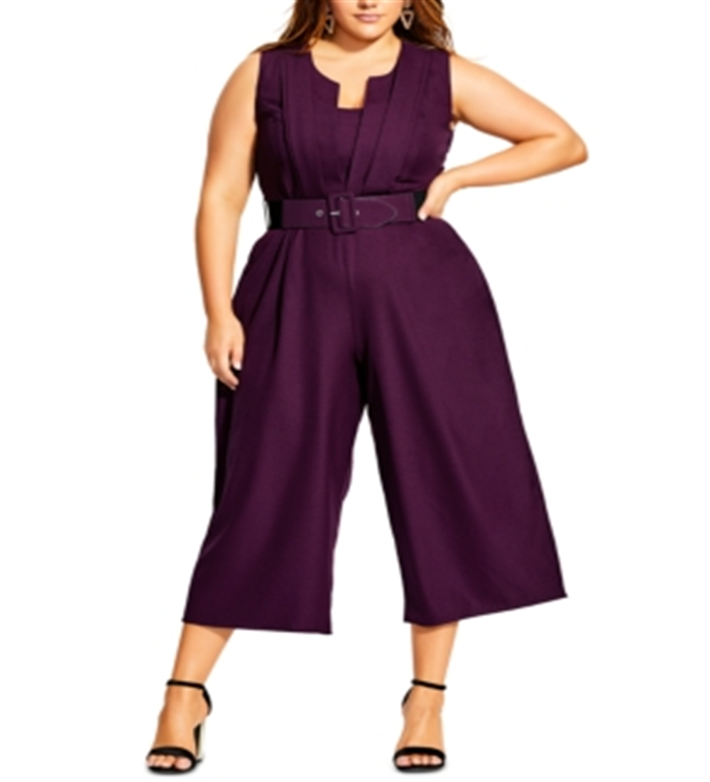 Macacão Veronica Feminino City Chic Roxo Tamanho 18W