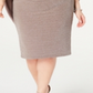 Vestido Betsy &amp; Adam Feminino Plus Size Sheath Shimmer Capel Marrom Tamanho 18W