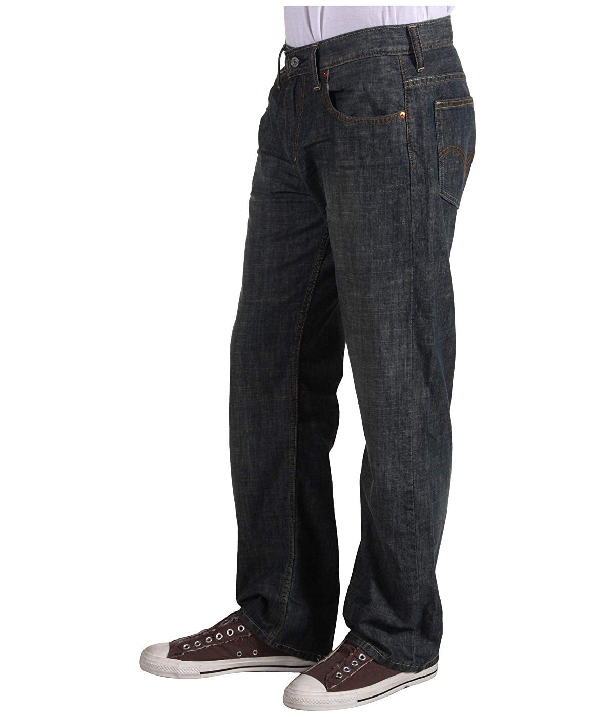 Calça jeans Levi's masculina, folgada, reta, azul, tamanho 36x32