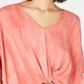 Polly &amp; Esther Blusa casual feminina com nó frontal e manga dolman, rosa, tamanho pequeno