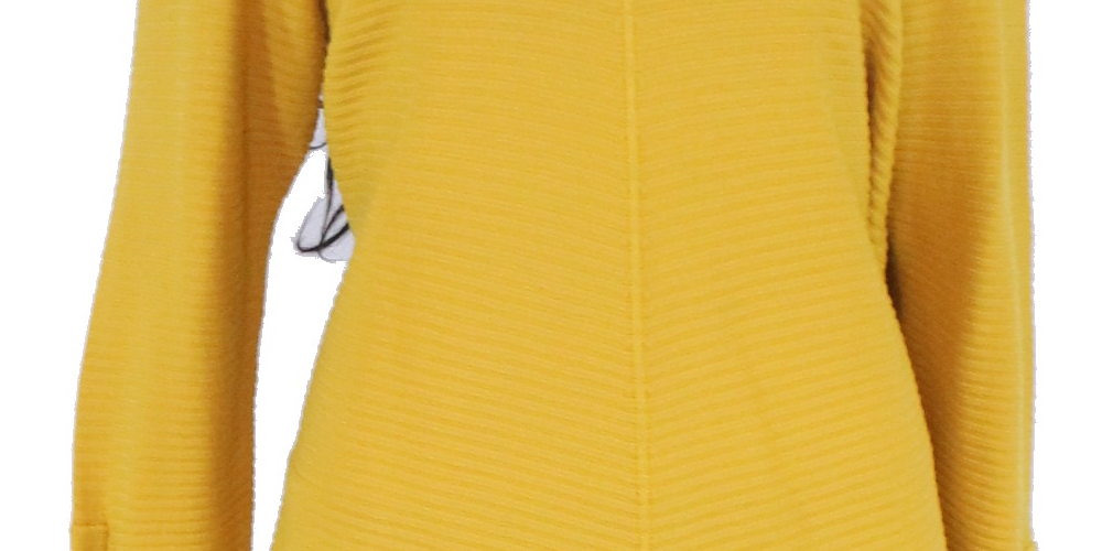 Suéter Alfani Feminino Plus com Detalhe de Botão e Canelado Amarelo Tamanho 0X