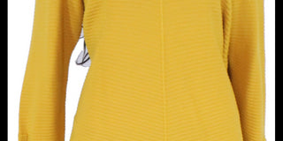 Suéter Alfani Feminino Plus com Detalhe de Botão e Canelado Amarelo Tamanho 0X