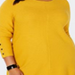 Suéter Alfani Feminino Plus com Detalhe de Botão e Canelado Amarelo Tamanho 0X