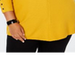 Suéter Alfani Feminino Plus com Detalhe de Botão e Canelado Amarelo Tamanho 0X