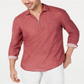 Camisa masculina com zíper Leo Quart da INC International Concepts, vermelha, tamanho XX-G