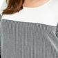 Karen Scott Suéter Feminino de Algodão Colorblock Preto Tamanho 0X