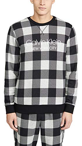 Calvin Klein Moletom Masculino Modern Cotton Buffalo Check Cinza Tamanho Médio