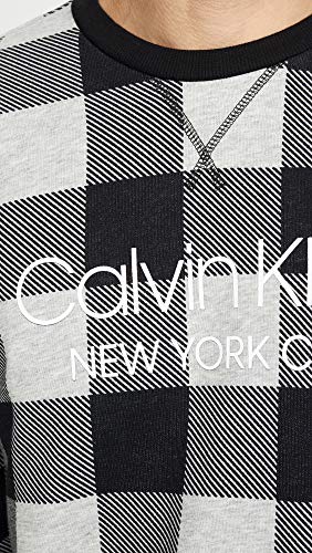 Calvin Klein Moletom Masculino Modern Cotton Buffalo Check Cinza Tamanho Médio