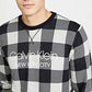 Calvin Klein Moletom Masculino Modern Cotton Buffalo Check Cinza Tamanho Médio