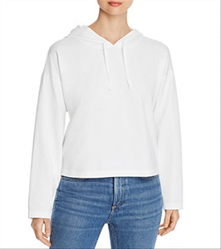 Eileen Fisher Women's Organic Cotton Stretch Jersey Hooded Box Top White Size Large