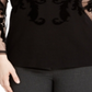 Suéter feminino de veludo flocado com manga de malha, preto, tamanho 4X, da INC International Concepts