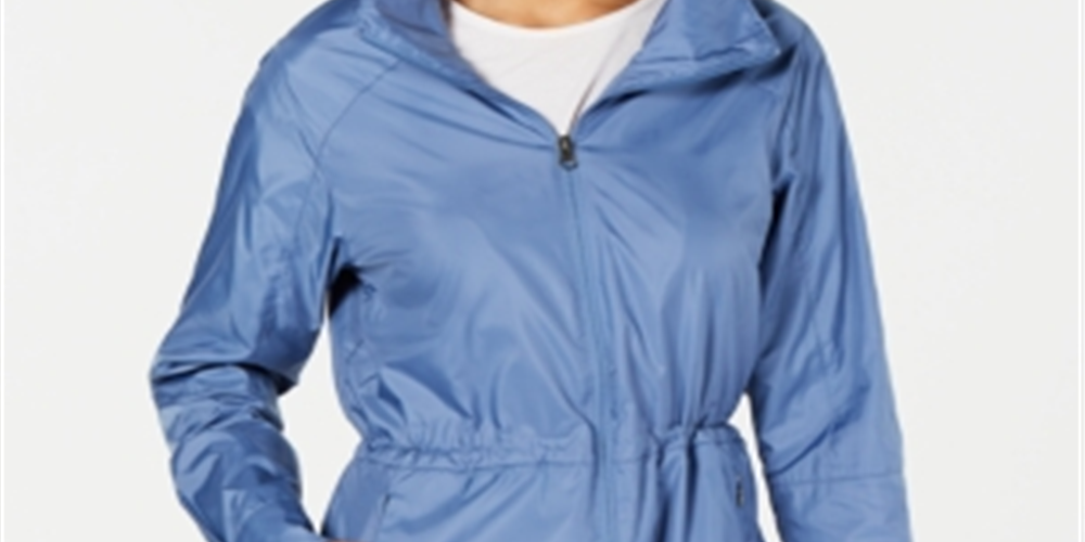 Jaqueta corta-vento feminina Columbia Springs com forro de lã azul, tamanho médio