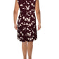 Vestido de malha floral plissado Ralph Lauren feminino, branco, tamanho 16