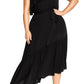 Vestido longo de um ombro só Beach Love City Chic feminino, preto, tamanho 24W
