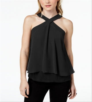 Top Halter Cruzado com Sobreposição Flutter Bar III Feminino Preto Tamanho P