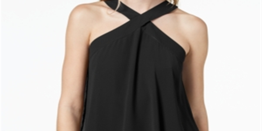 Top Halter Cruzado com Sobreposição Flutter Bar III Feminino Preto Tamanho P