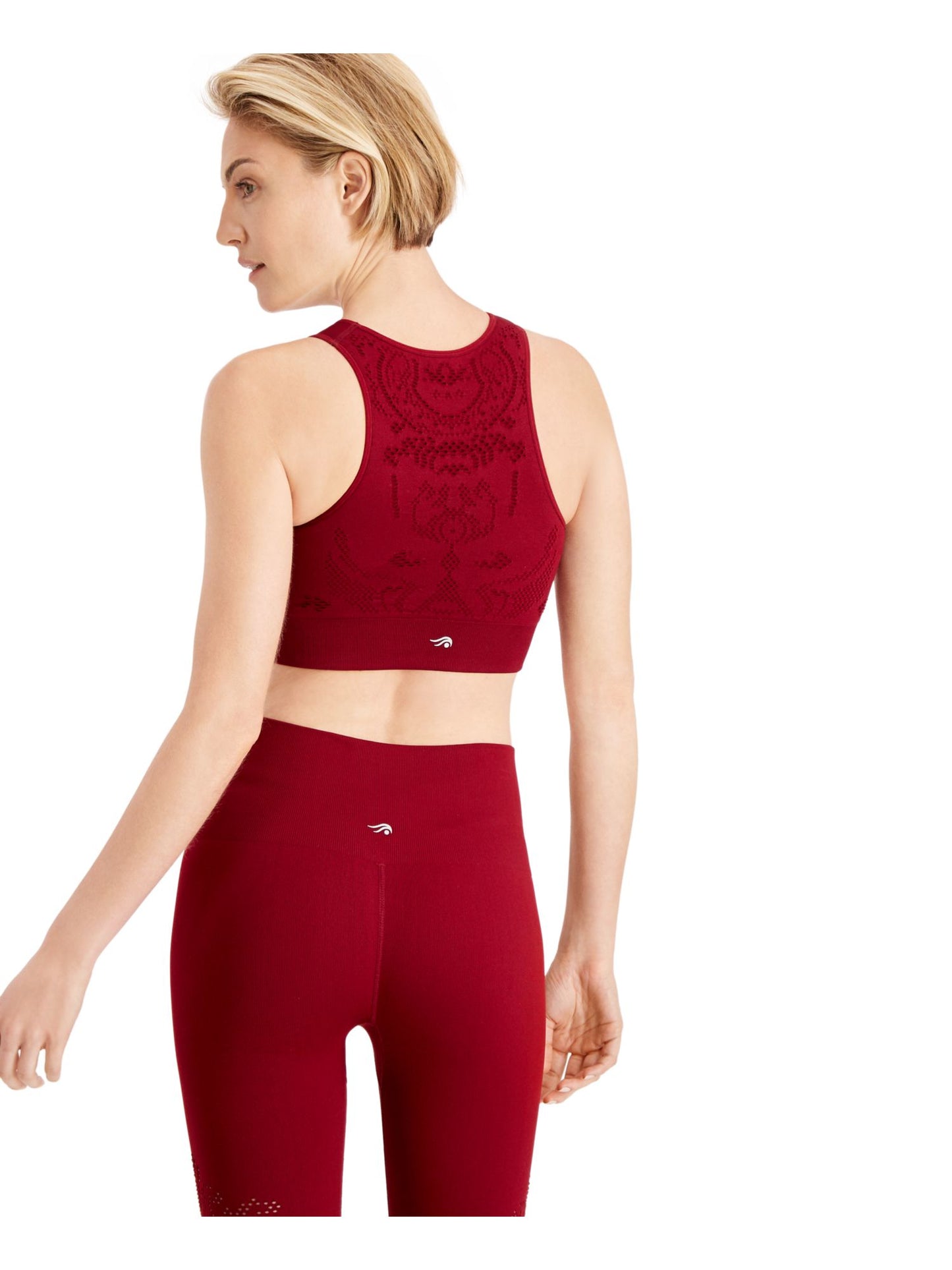 Sutiã esportivo sem costura perfurado Ideology Intimates feminino, tamanho P, cor vinho