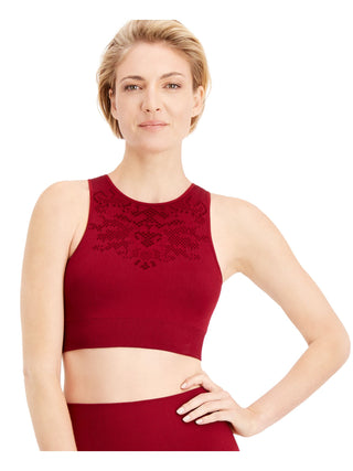 Sutiã esportivo sem costura perfurado Ideology Intimates feminino, tamanho P, cor vinho