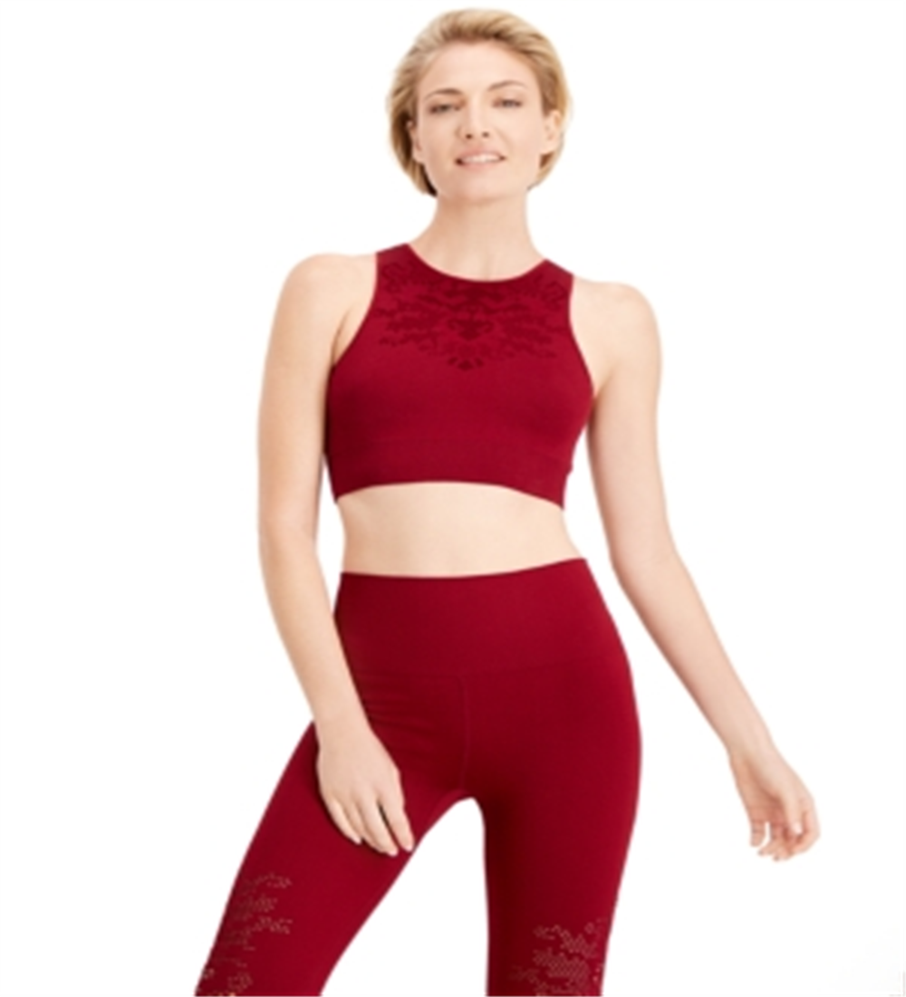 Sutiã esportivo sem costura perfurado Ideology Intimates feminino, tamanho P, cor vinho