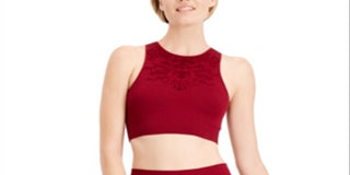 Sutiã esportivo sem costura perfurado Ideology Intimates feminino, tamanho P, cor vinho