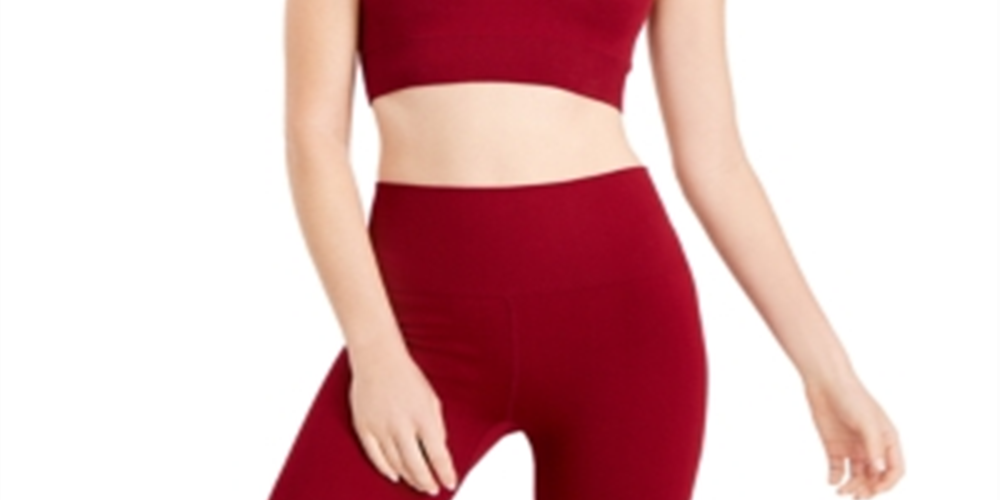 Sutiã esportivo sem costura perfurado Ideology Intimates feminino, tamanho P, cor vinho