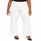 Calça feminina com cinto lateral plus size INC International Concepts, branca, tamanho 14W