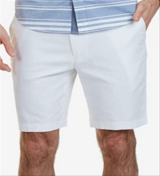 Bermuda masculina Nautica Classic Fit em linho, branca brilhante, tamanho 30W
