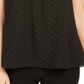 Calvin Klein Regata Feminina Franzida com Tachas Preta Tamanho GG