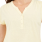 Blusa Henley de linho misto com manga dolman feminina Style &amp; Co, amarela, tamanho M