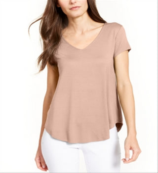 Blusa de malha com decote em V Alfani feminina rosa tamanho M