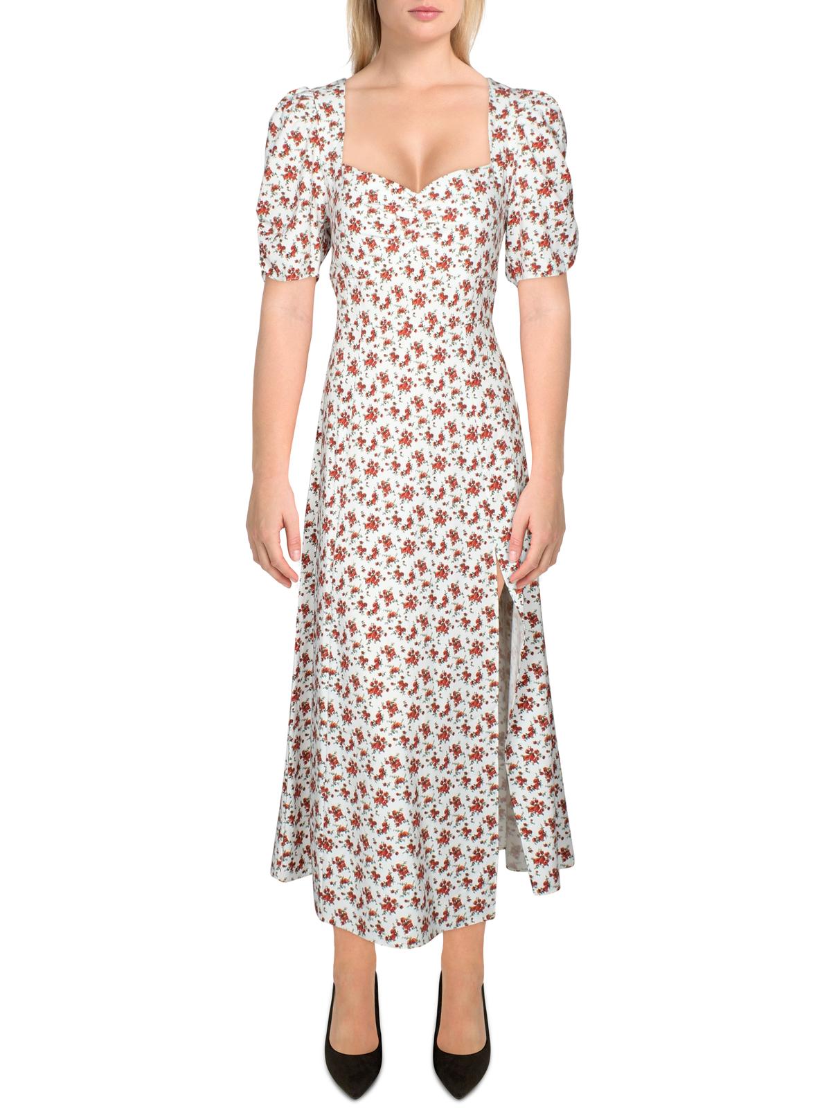 Vestido longo floral feminino Danielle Bernstein, floral branco, tamanho 4