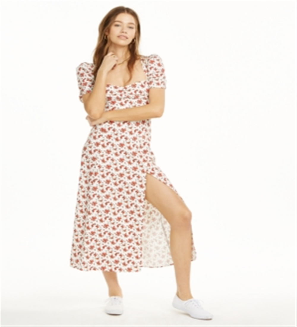 Vestido longo floral feminino Danielle Bernstein, floral branco, tamanho 4