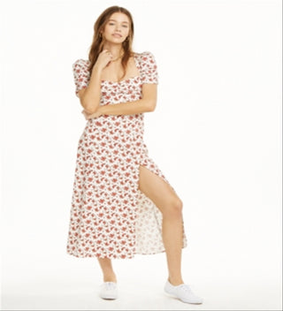 Vestido longo floral feminino Danielle Bernstein, floral branco, tamanho 4